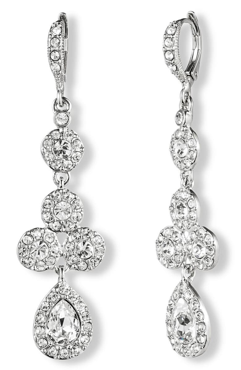 Givenchy Crystal Drop Earrings, Main, color, 