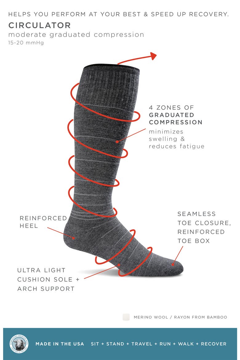 Circulator Compression Socks, Alternate, color, CHARCOAL