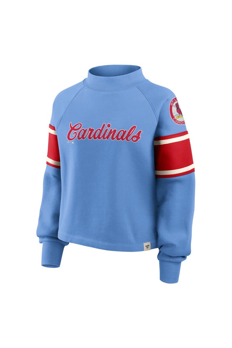 Women's Fanatics Light Blue St. Louis Cardinals Oversized Toss Sweep Raglan Pullover Sweatshirt, Alternate, color, Light Blue