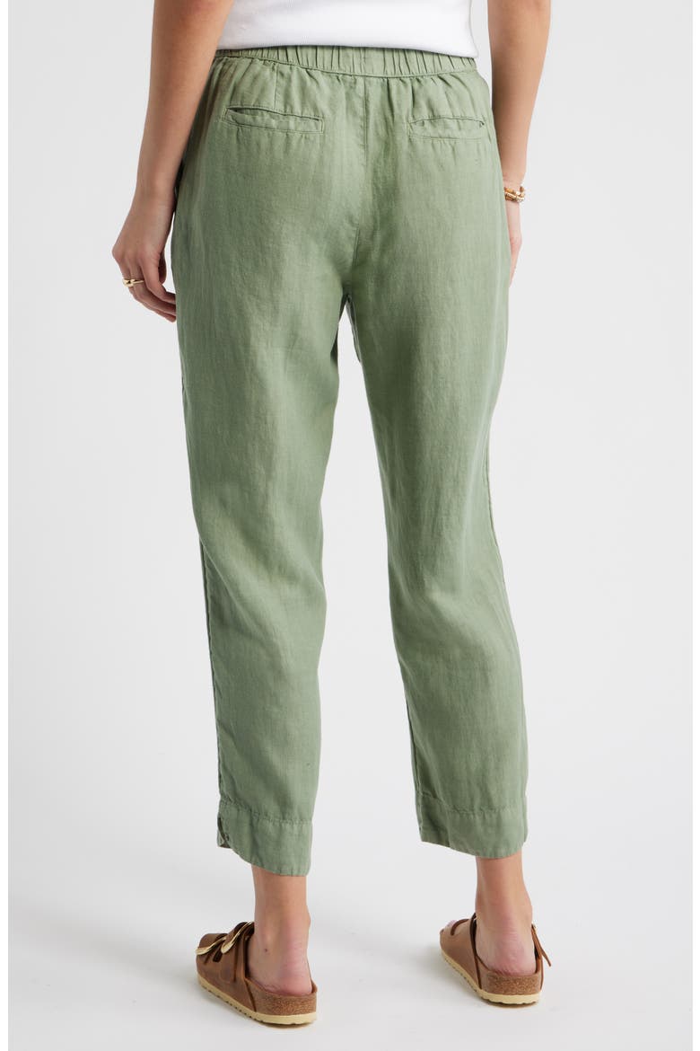 Tapered Linen Pants, Alternate, color, GREEN HEDGE
