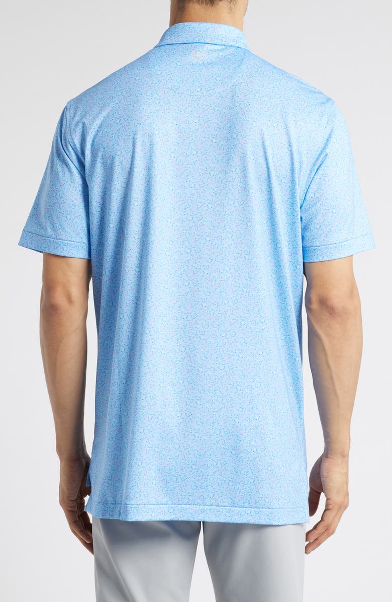 Peter Millar Macaw Stripe Performance Jersey Polo, Alternate, color, Cottage Blue