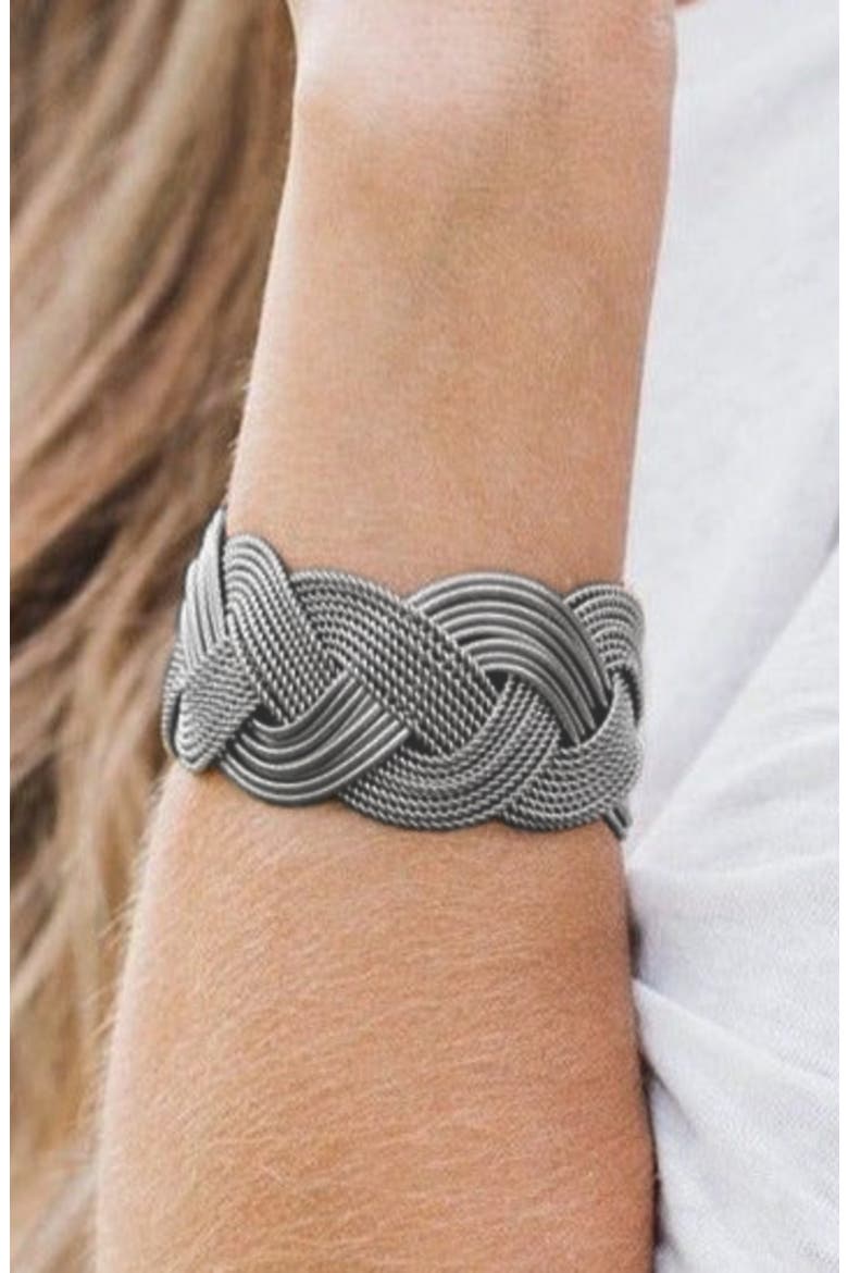 Charlotte Statement Cuff Bracelet Modern Minimalist Statement, Alternate, color, Dark Grey