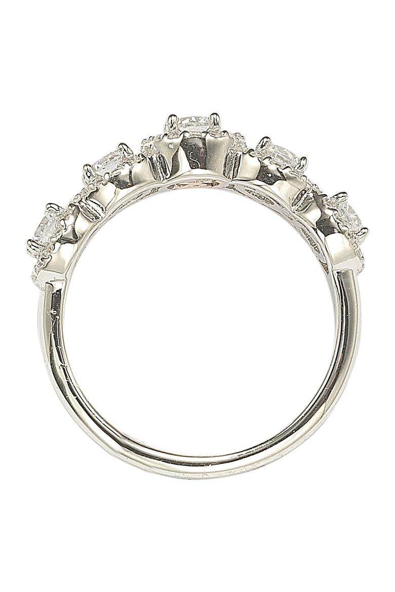Sterling Silver Round Cubic Zirconia Halo Ring, Alternate, color, WHITE