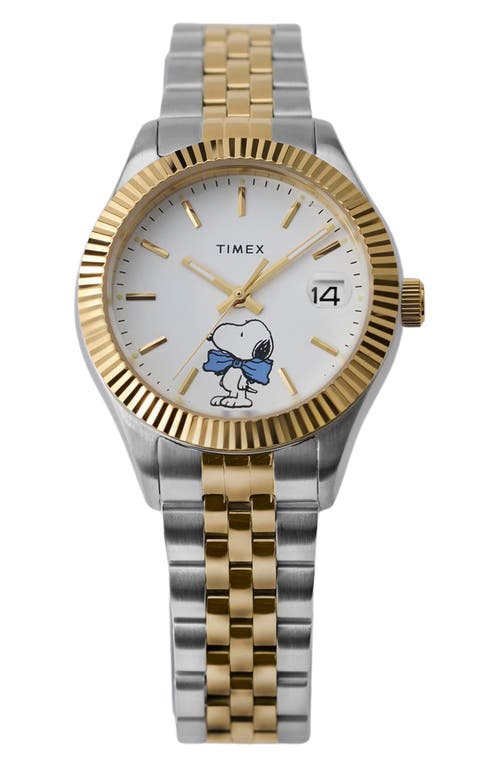 Timex ® X Peanuts® Legacy Two-tone Bracelet Watch, 34mm In Metallic