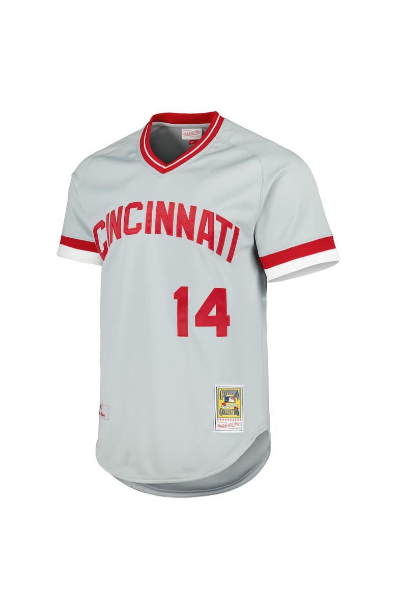 Mitchell & Ness Men's Mitchell & Ness Pete Rose Gray Cincinnati Reds Cooperstown Collection Authentic Jersey, Alternate, color,