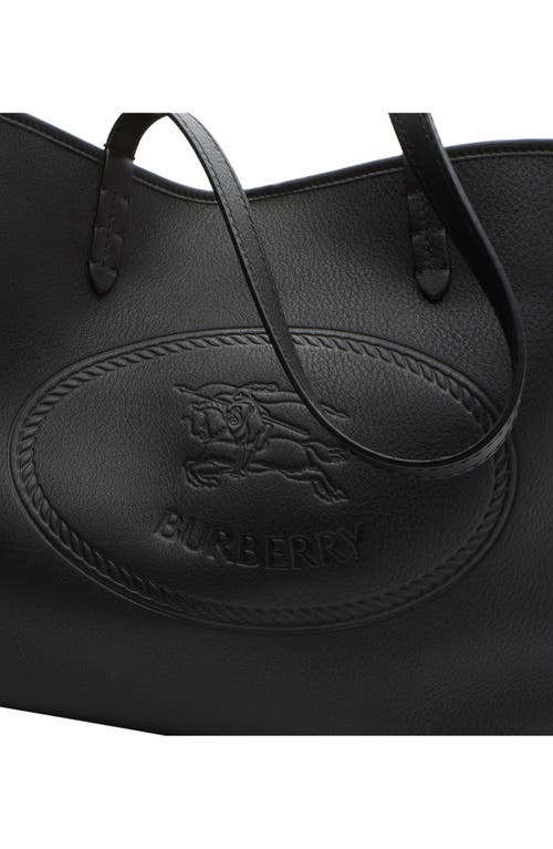 Burberry Medium Highlands Leather Shopping Shoulder Bag In Black