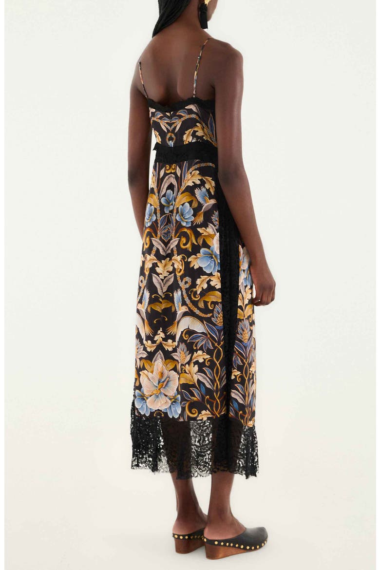 Snake Garden Print Maxi Dress, Alternate, color, BLACK