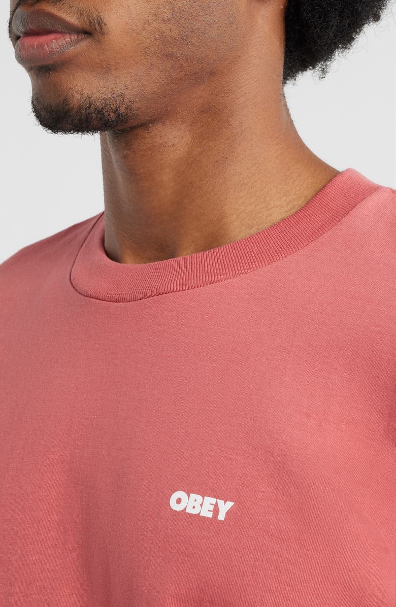 Obey Peep Hole Logo T-Shirt, Alternate, color, Mineral Red