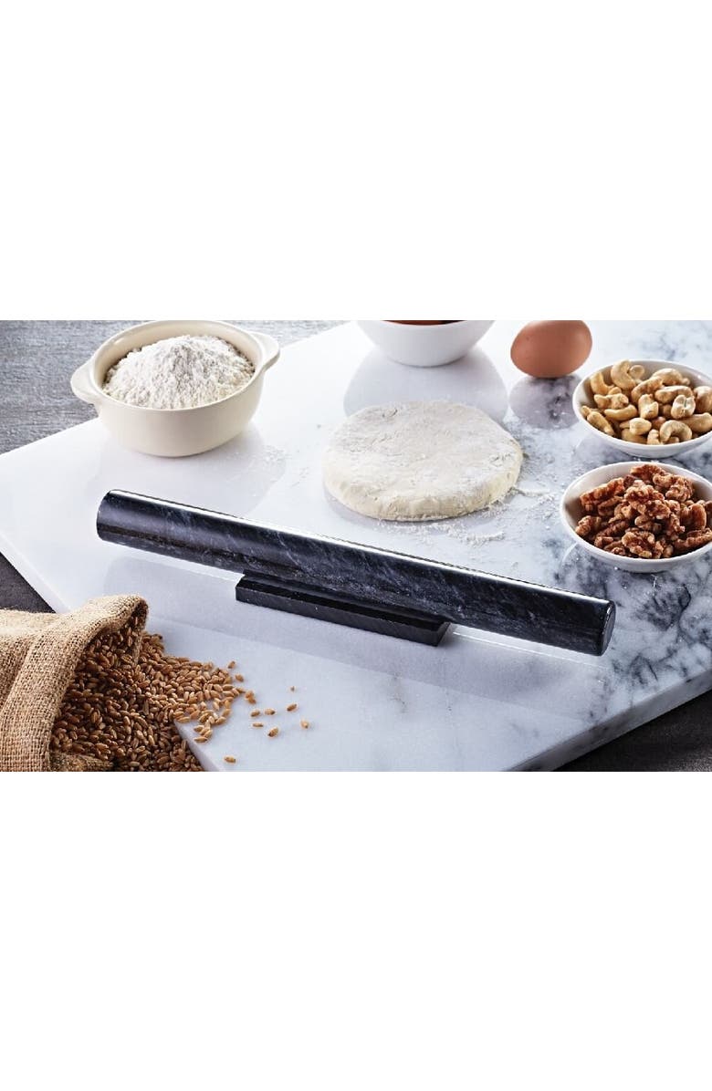 Artifacts Trading Company<sup>™</sup> Artifacts Trading Company 12" Straight Rolling Pin With Marble Stand, Alternate, color, Black Matte