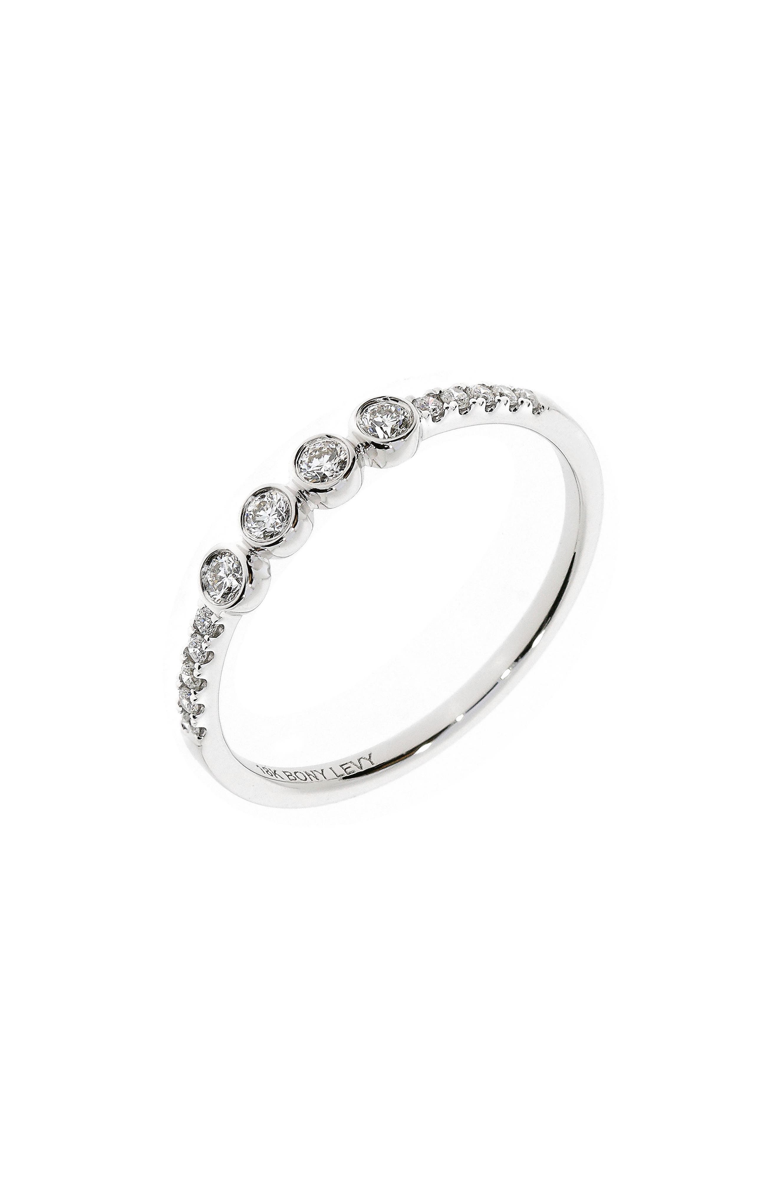 Bony Levy 18K White Gold Diamond Stackable Ring