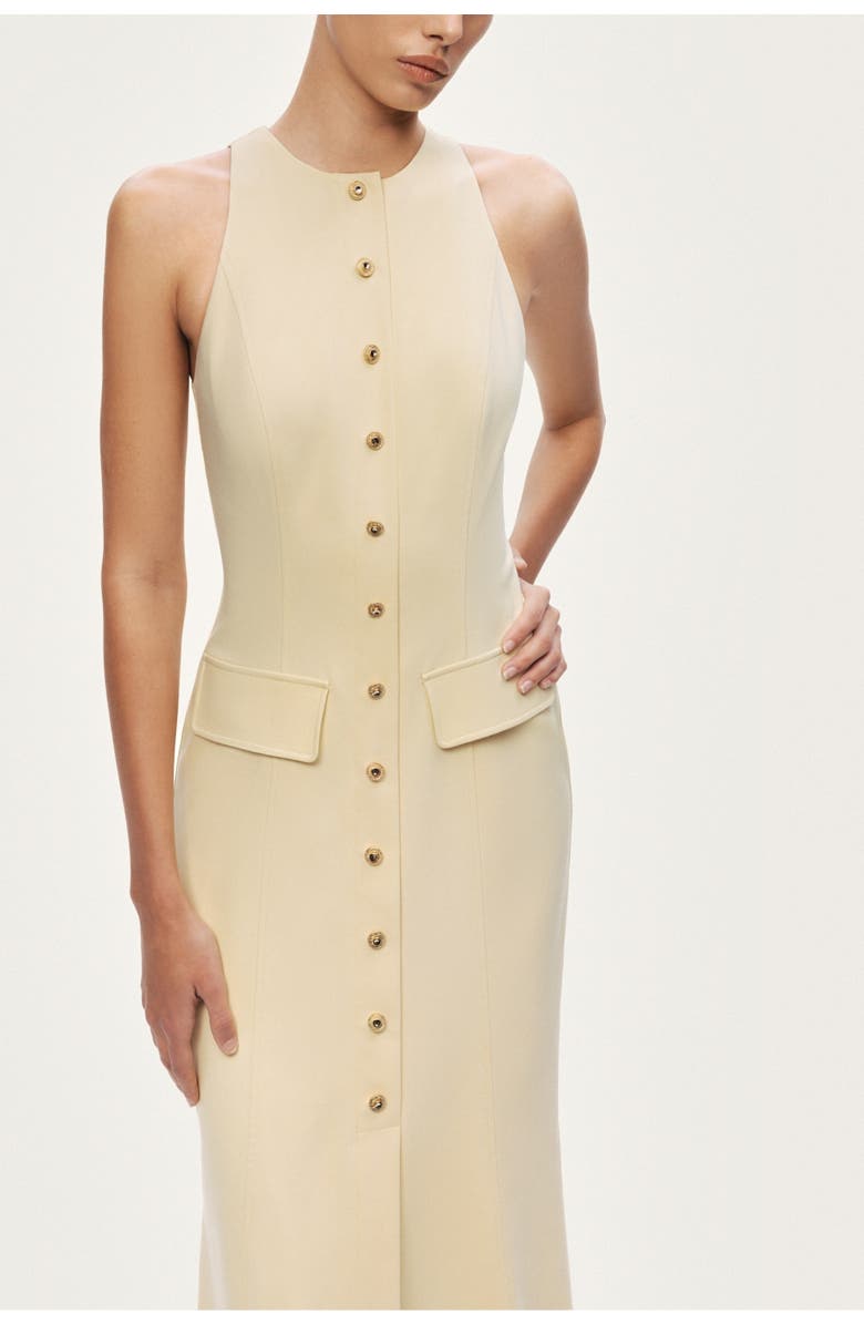 Nocturne Sleeveless Button-Front Midi Dress, Alternate, color, Yellow