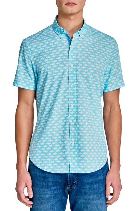 Fish Short Sleeve Button Front Shirt