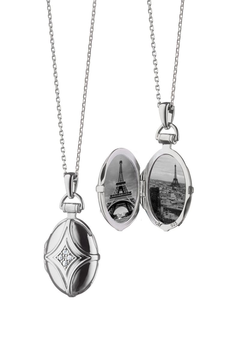 Monica Rich Kosann White Sapphire Bridle Locket Necklace, Alternate, color, 