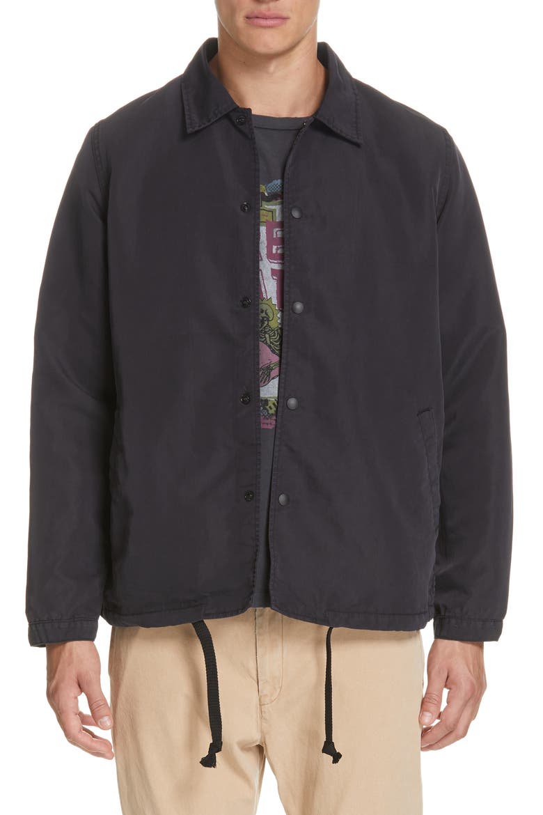 66 Nylon Coach's Jacket, Main, color, BLACK