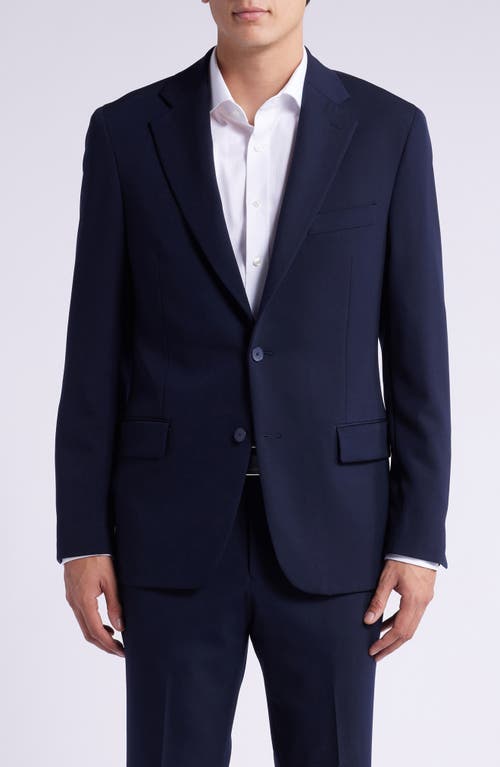 Vince Classic Solid Navy Stretch Wool Suit In Blue