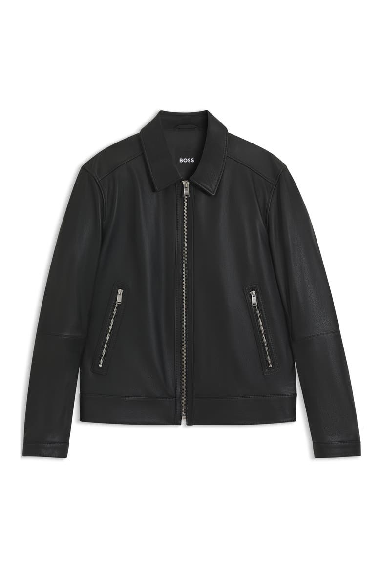 Mapson Lambskin Leather Jacket, Alternate, color, BLACK