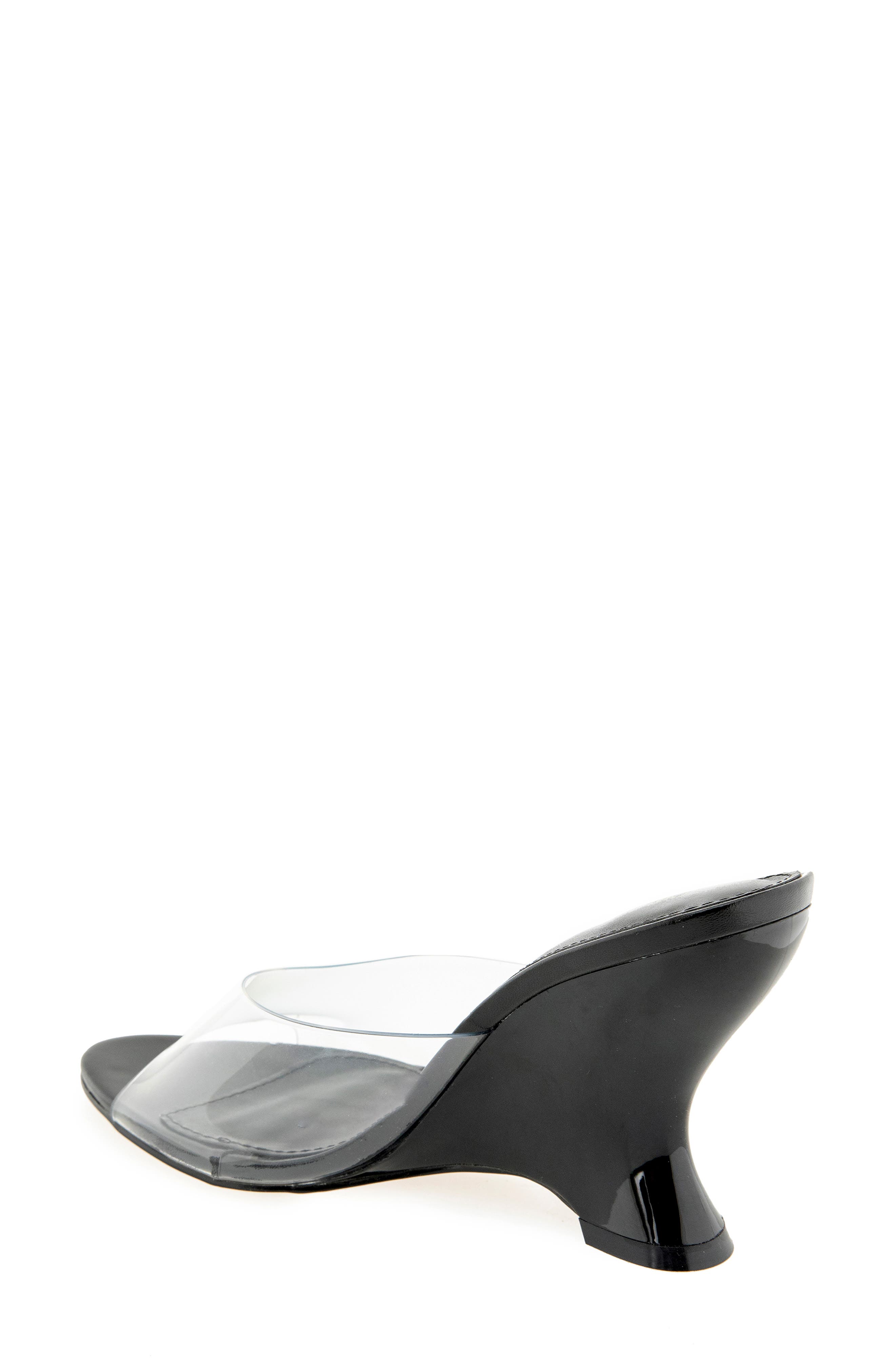 Tabby Wedge Sandal, Alternate, color, CLEAR/ BLACK