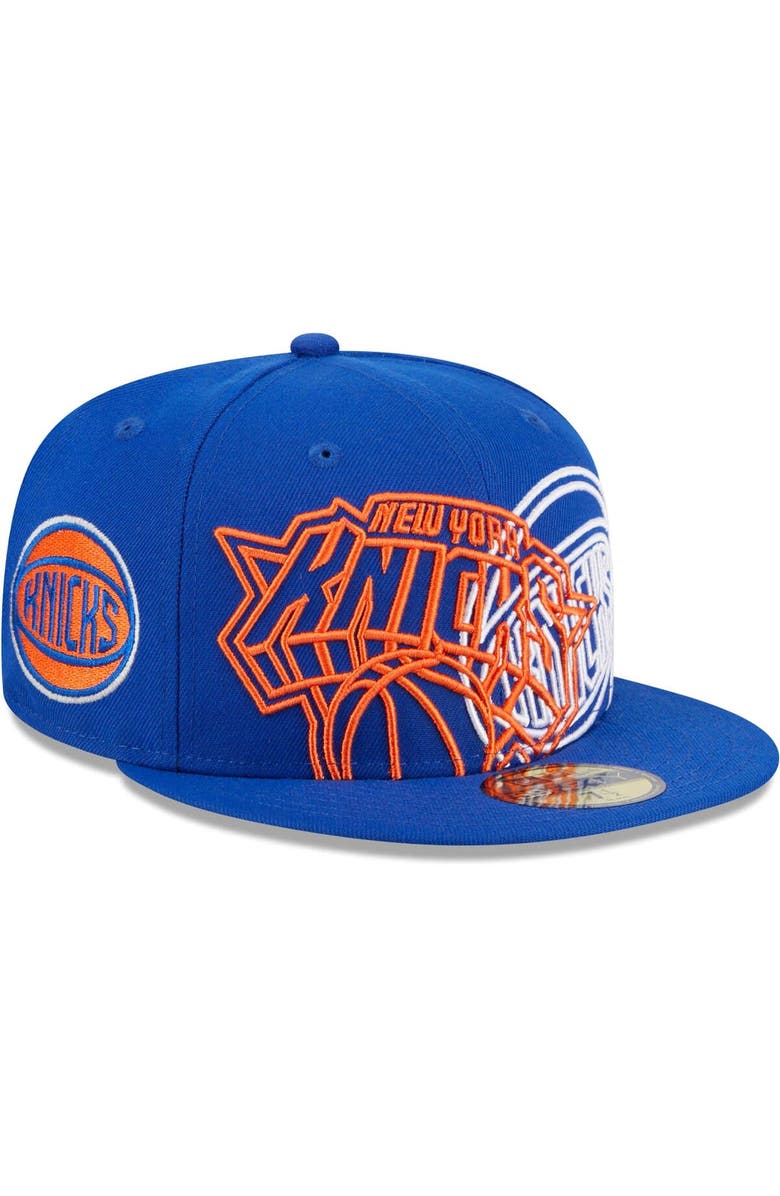 New Era Men's New Era  Blue New York Knicks Game Day Hollow Logo Mashup 59FIFTY Fitted Hat, Main, color, 