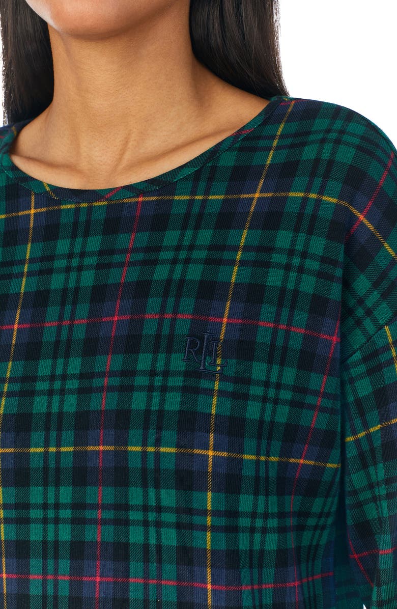 Lauren Ralph Lauren Plaid Cotton Blend Jogger Pajamas, Alternate, color, 