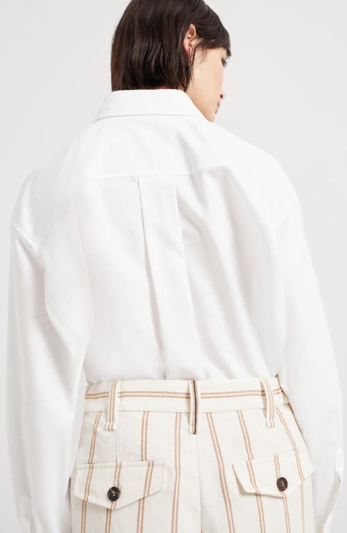 Brunello Cucinelli Cropped Striped Linen And Cotton-blend Wide-leg Pants In Panama