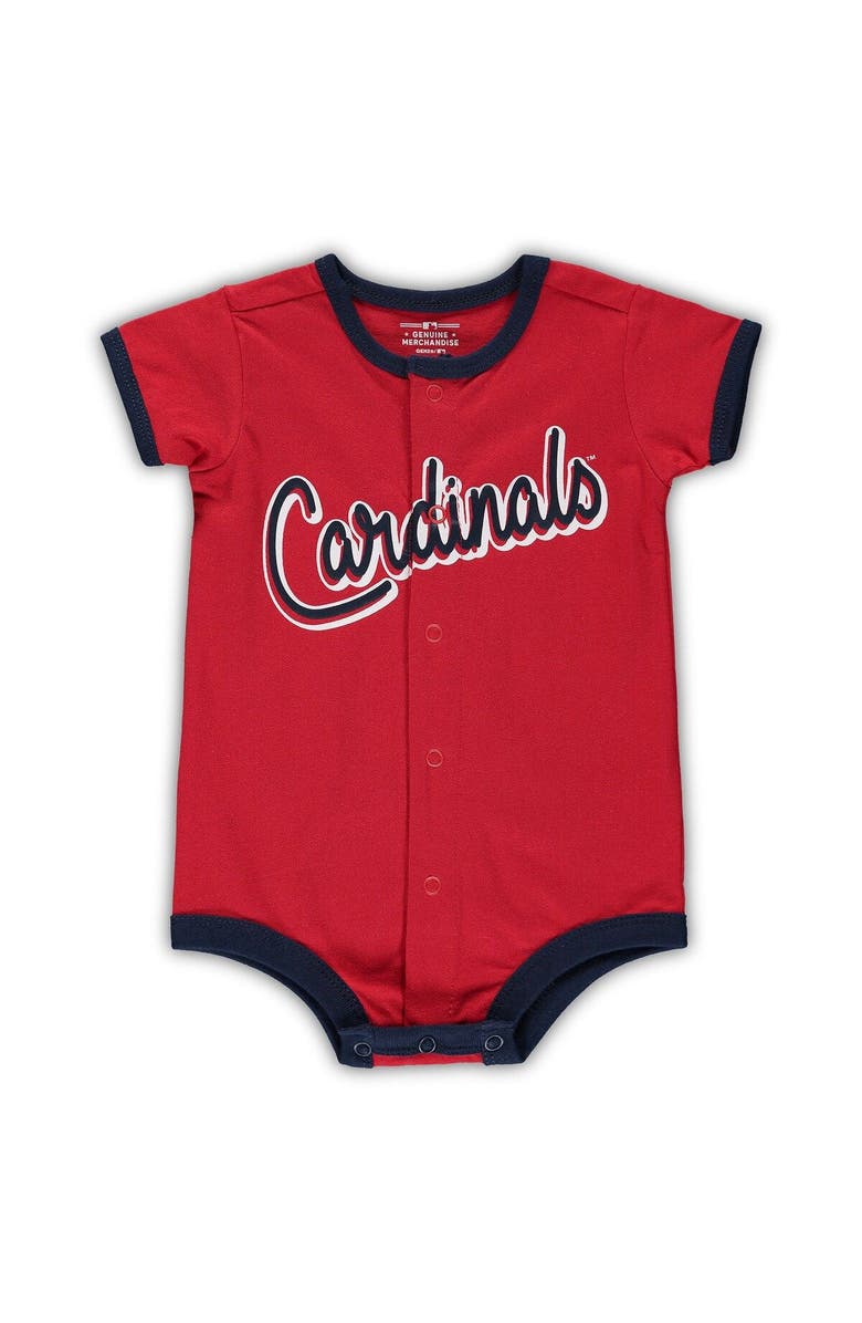 Outerstuff Newborn & Infant Red St. Louis Cardinals Stripe Power Hitter Romper, Main, color, Red