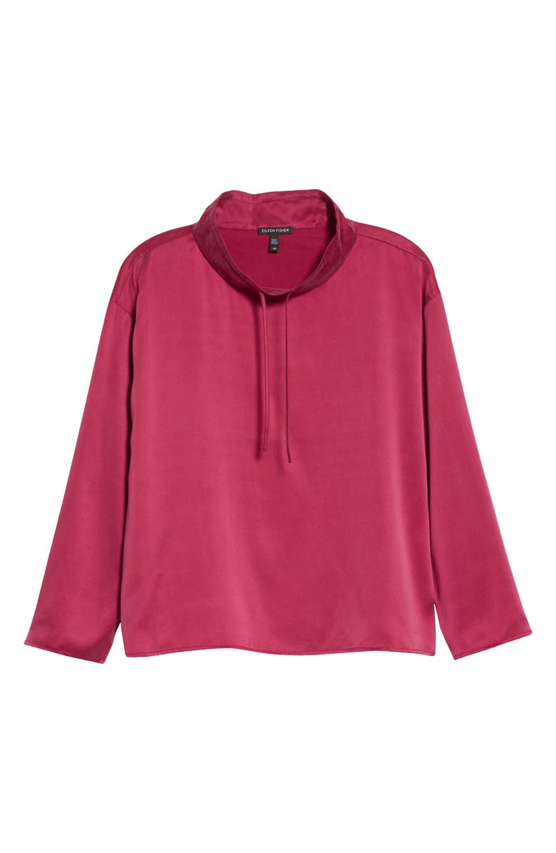 Eileen Fisher Drawstring Silk Top, Alternate, color,