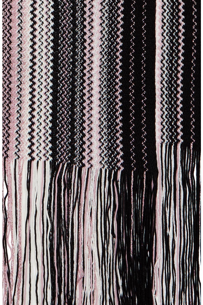 Zigzag Extra Long Metallic Wool Blend Skinny Scarf (Nordstrom Exclusive), Alternate, color, LAVENDER/ BLACK