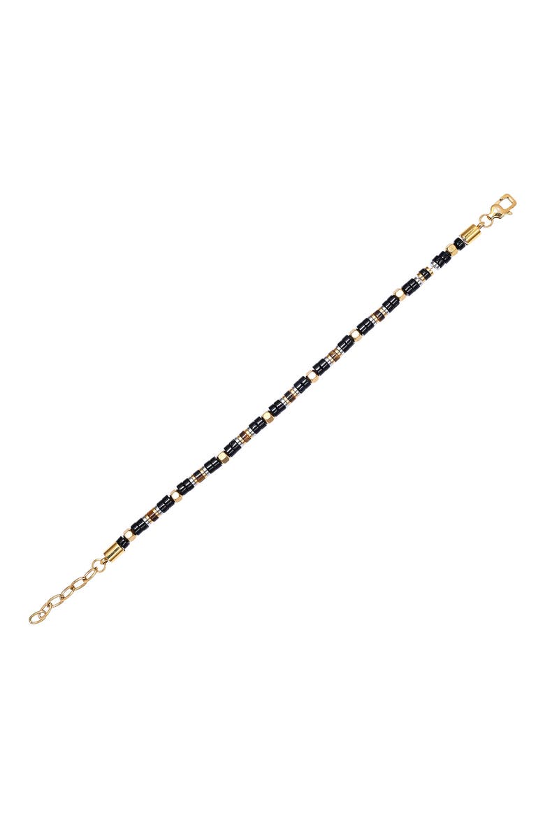Men's Matthew Stone Beaded Bracelet, Alternate, color, GOLD
