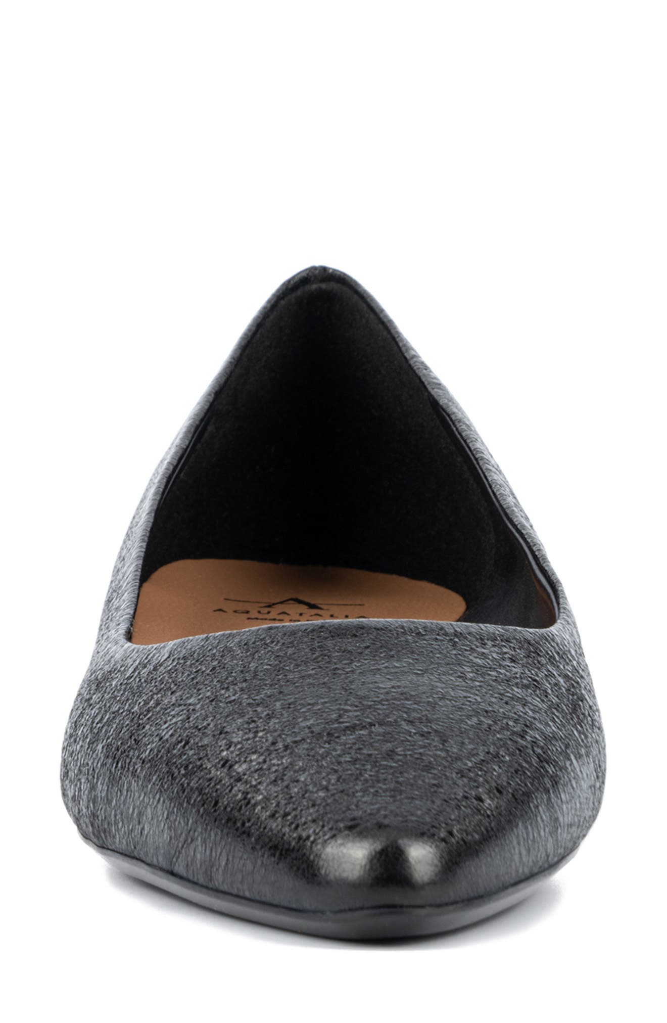 Aquatalia Penina Weatherproof Pointed Toe Flat, Alternate, color, Black