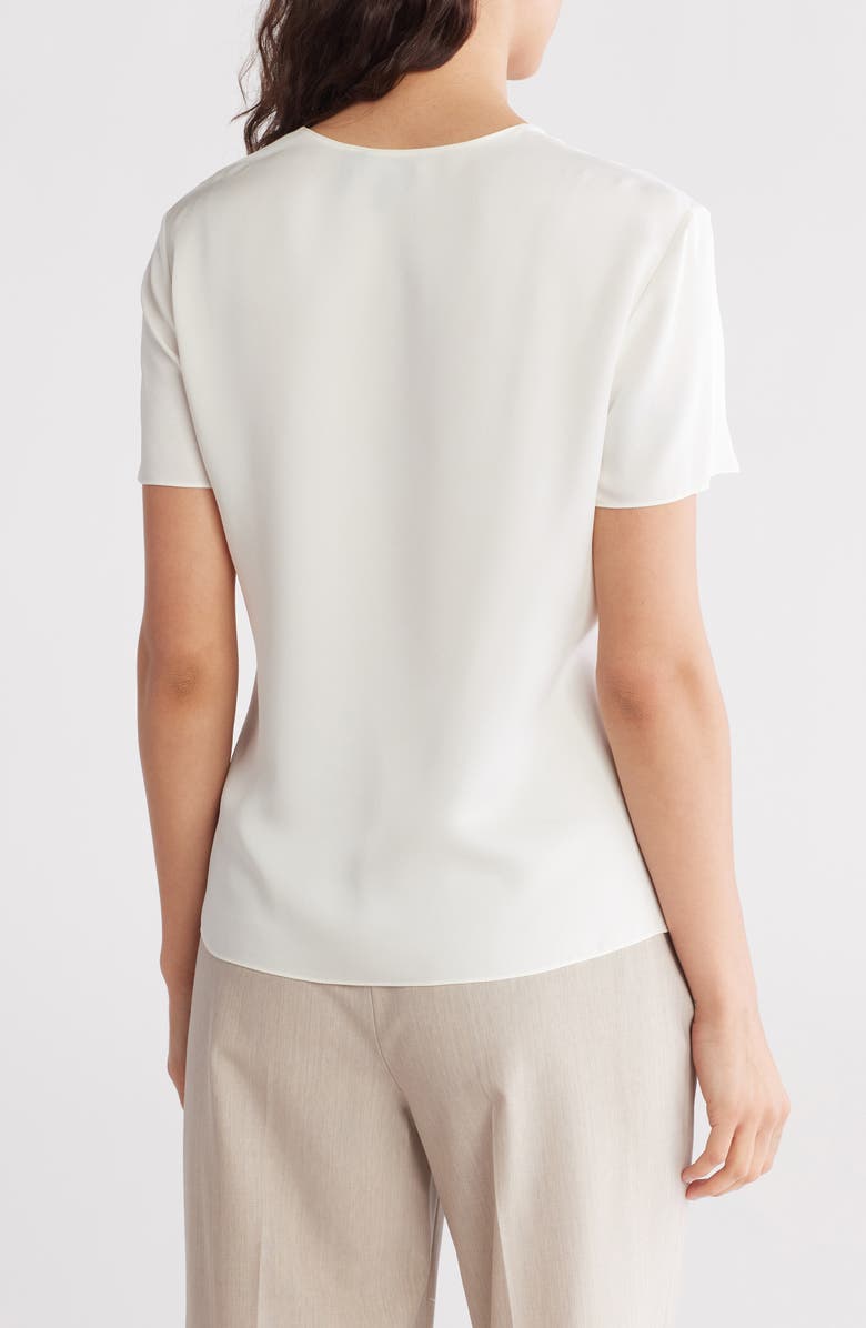 Theory Minimal Silk V-Neck T-Shirt, Alternate, color, Ivory