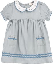 Ely's & Co. Looms Wave Collection - Tulip Collar Short Sleeve Dress for Little Kids
