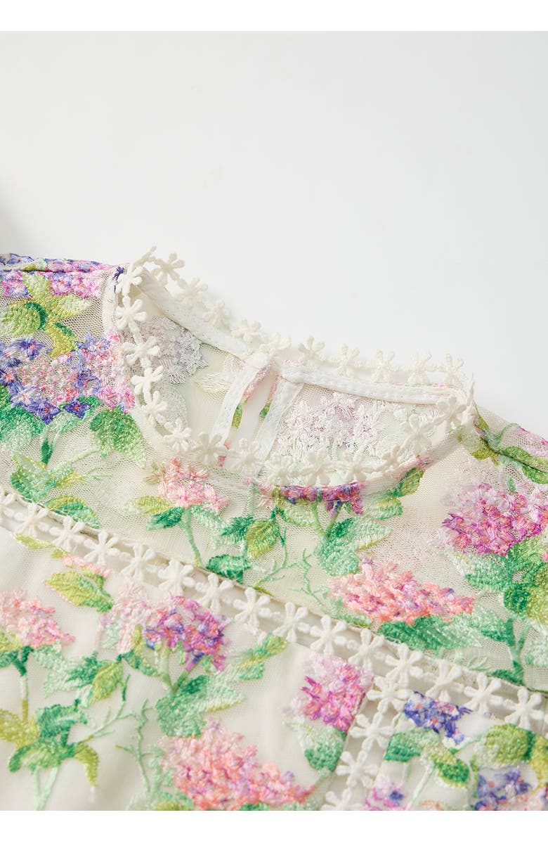 Marlo Kids Clementine Embroidered Mini Dress, Alternate, color, Floral