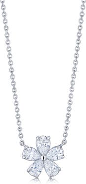 Kwiat Floral Cluster Diamond Pendant Necklace
