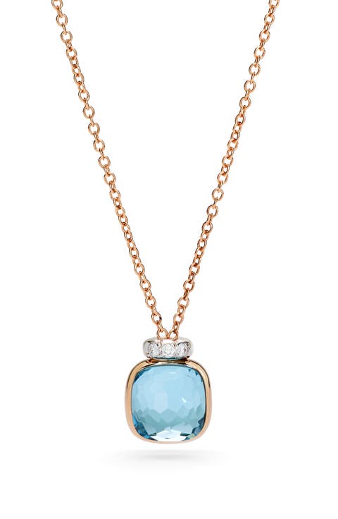 Nudo Sky Blue Topaz & Diamond Pendant Necklace