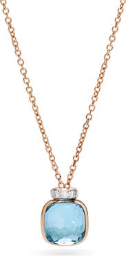 Pomellato Nudo Sky Blue Topaz & Diamond Pendant Necklace