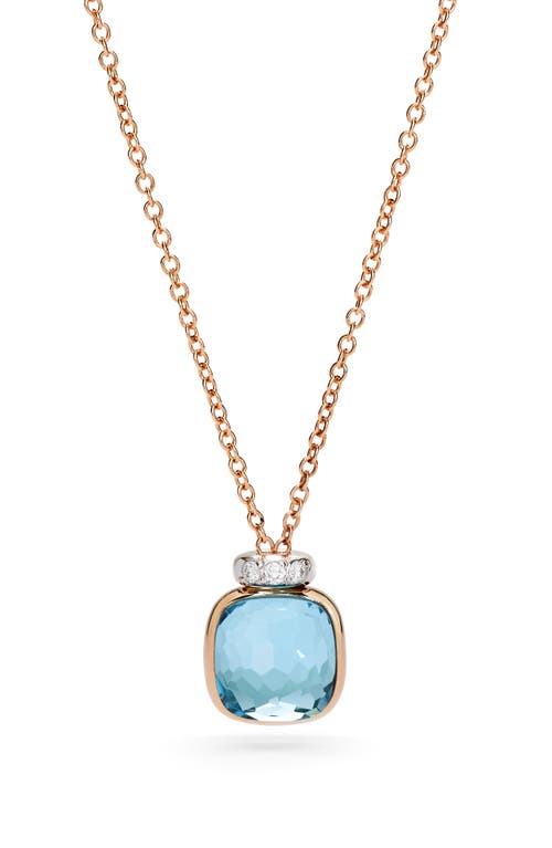 Pomellato Nudo Sky Blue Topaz & Diamond Pendant Necklace