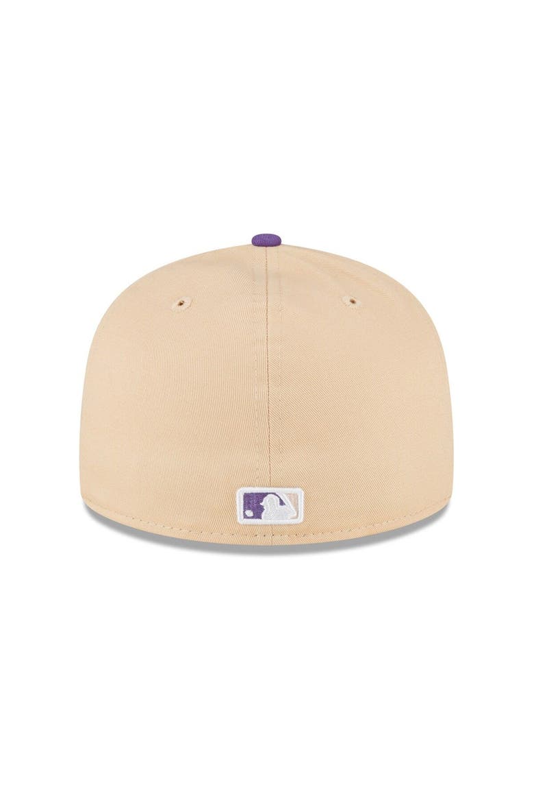 Men's New Era Peach/Purple Boston Red Sox 2007 World Series Side Patch 59FIFTY Fitted Hat, Alternate, color, Orange