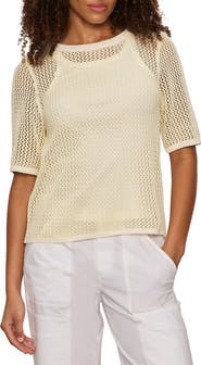 Sanctuary Open Stitch Short Sleeve Sweater