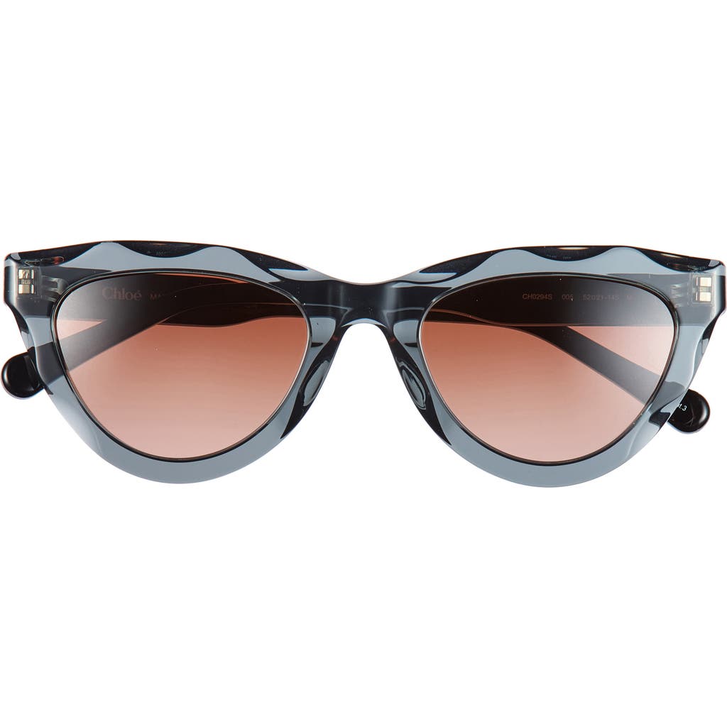 Chloé 52mm Cat Eye Sunglasses In Grey Black Brown