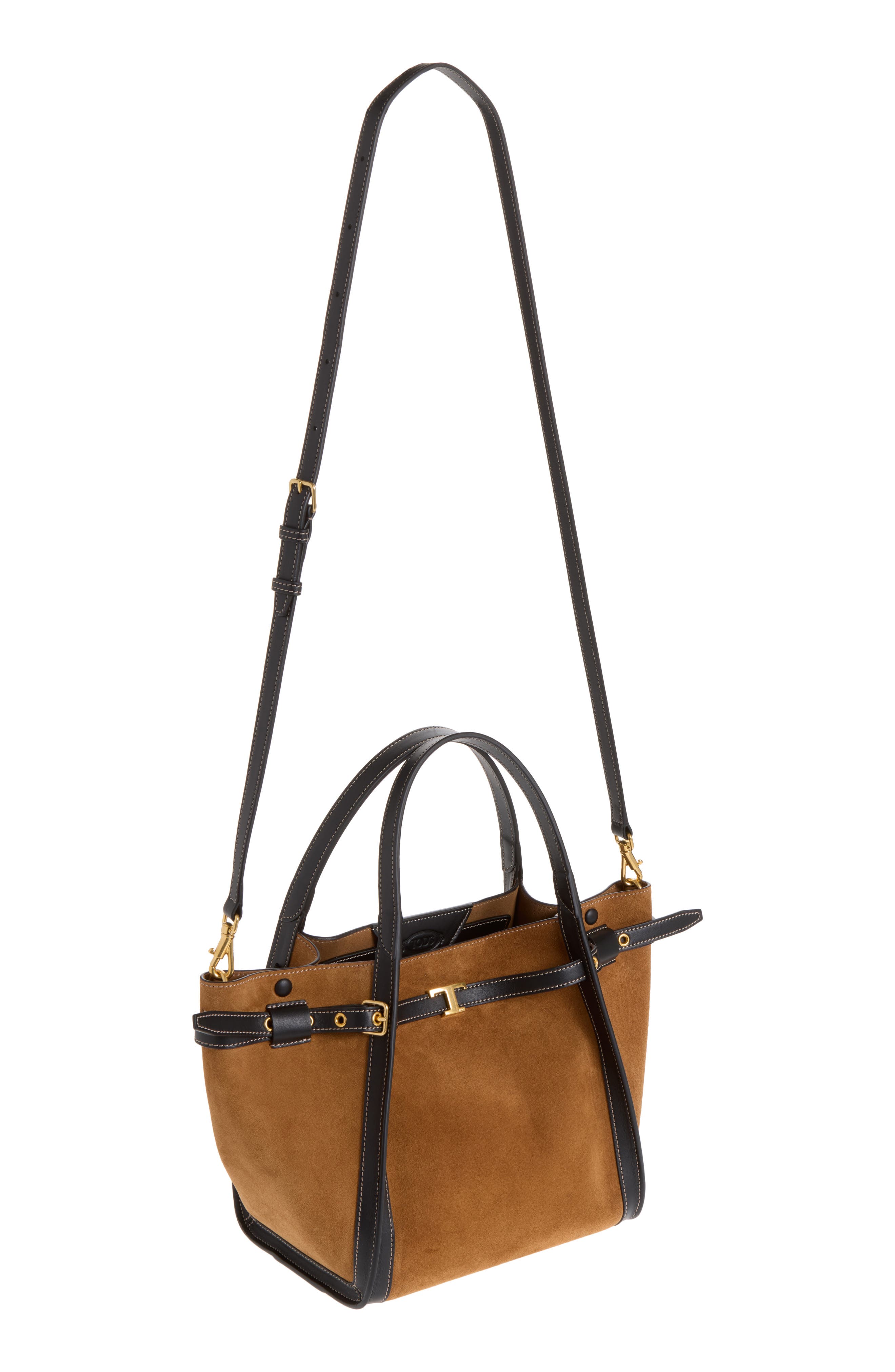 Tim Shopping Piccola Leather Tote, Alternate, color, TERRA/ NERO