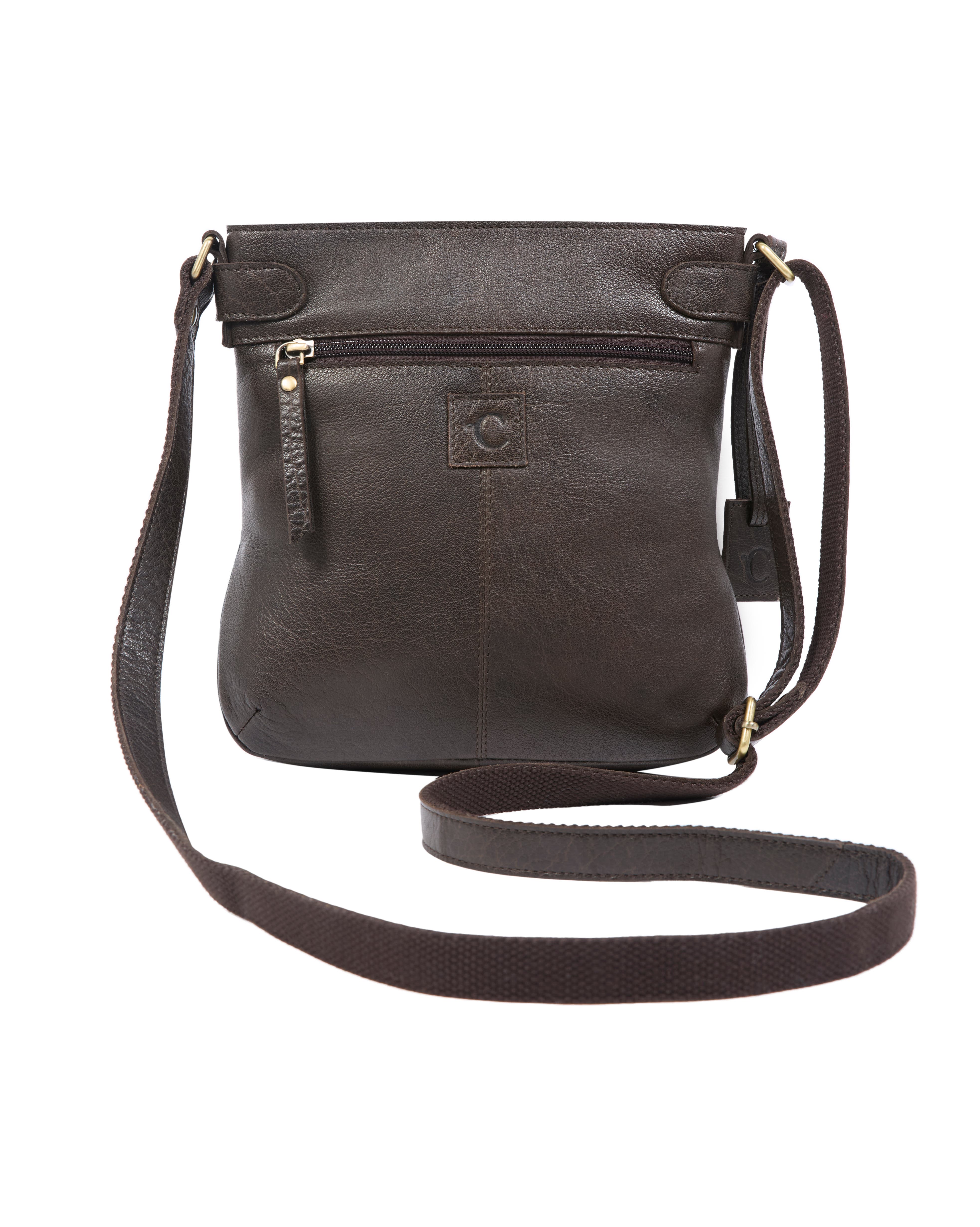 Celtic & Co. LEATHER CROSS BODY BAG, Main, color, Chocolate