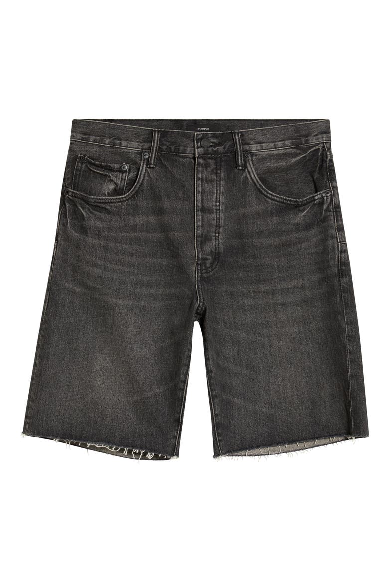 Kamari Denim Cutoff Shorts, Alternate, color, BLACK