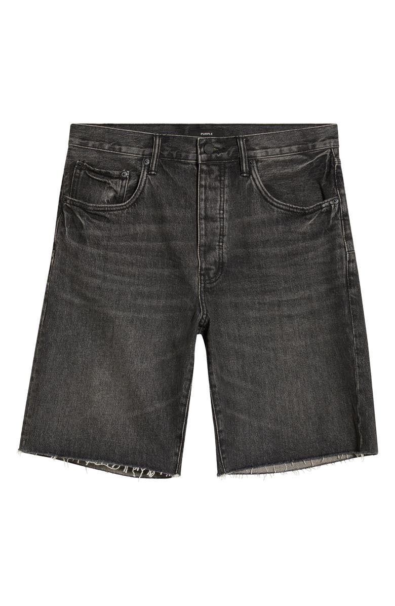 PURPLE BRAND Kamari Denim Cutoff Shorts, Main, color, Black