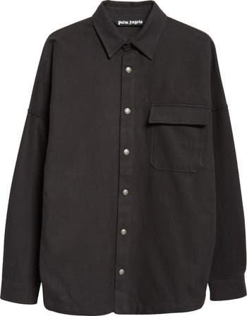 Palm Angels Classic Logo Cotton Flannel Overshirt | Nordstrom
