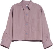 TWP Next Ex Stripe Cotton Crop Button-Up Shirt