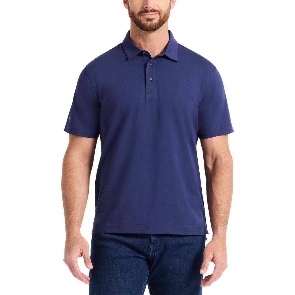 Robert Graham Furlan Solid Stretch Cotton Polo In Blue