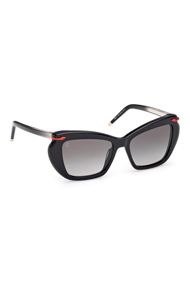 53mm Geometric Sunglasses, Alternate, color, BLACK GOLD / ZEISS SMOKE LENS