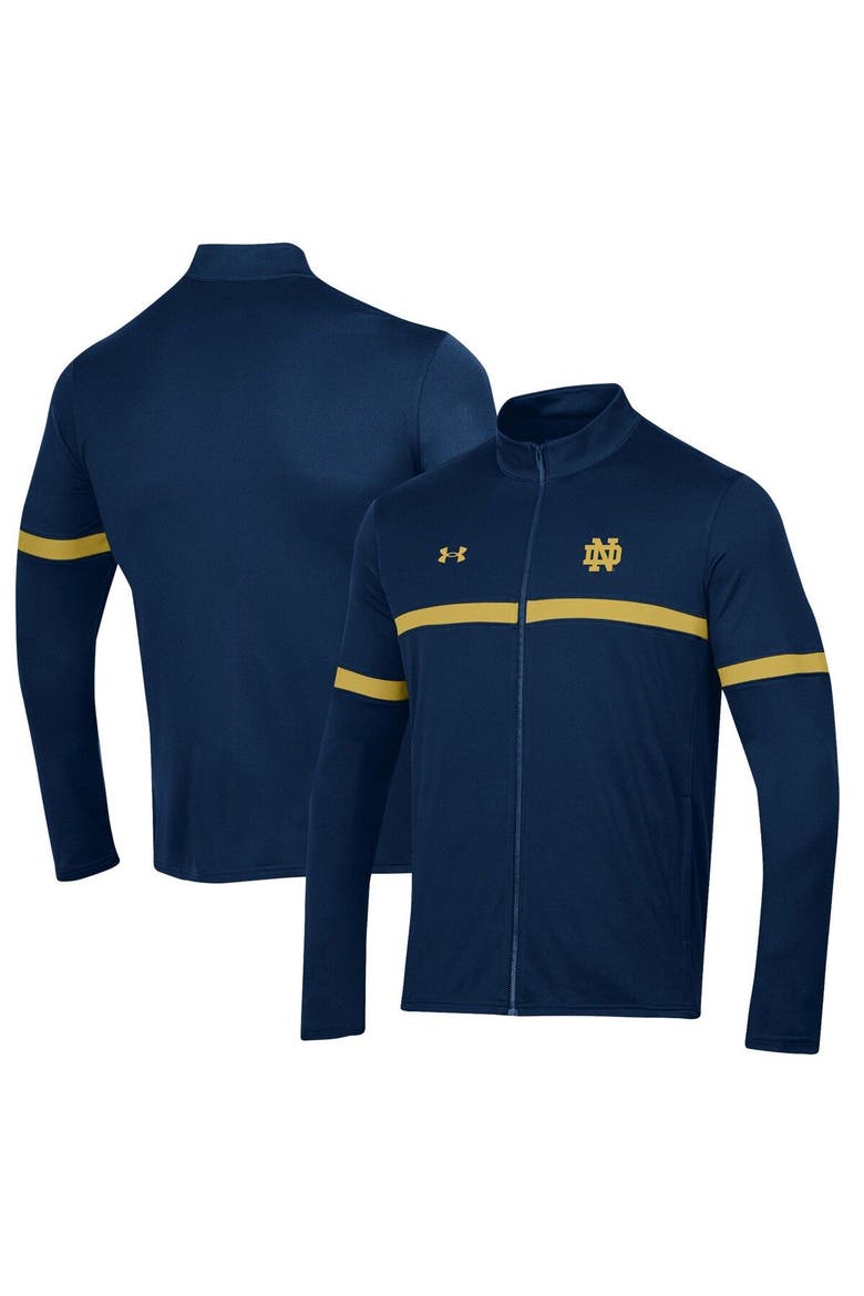 Men's Under Armour Navy Notre Dame Fighting Irish 2023 Assist Warm Up Full-Zip Jacket, Main, color, Navy