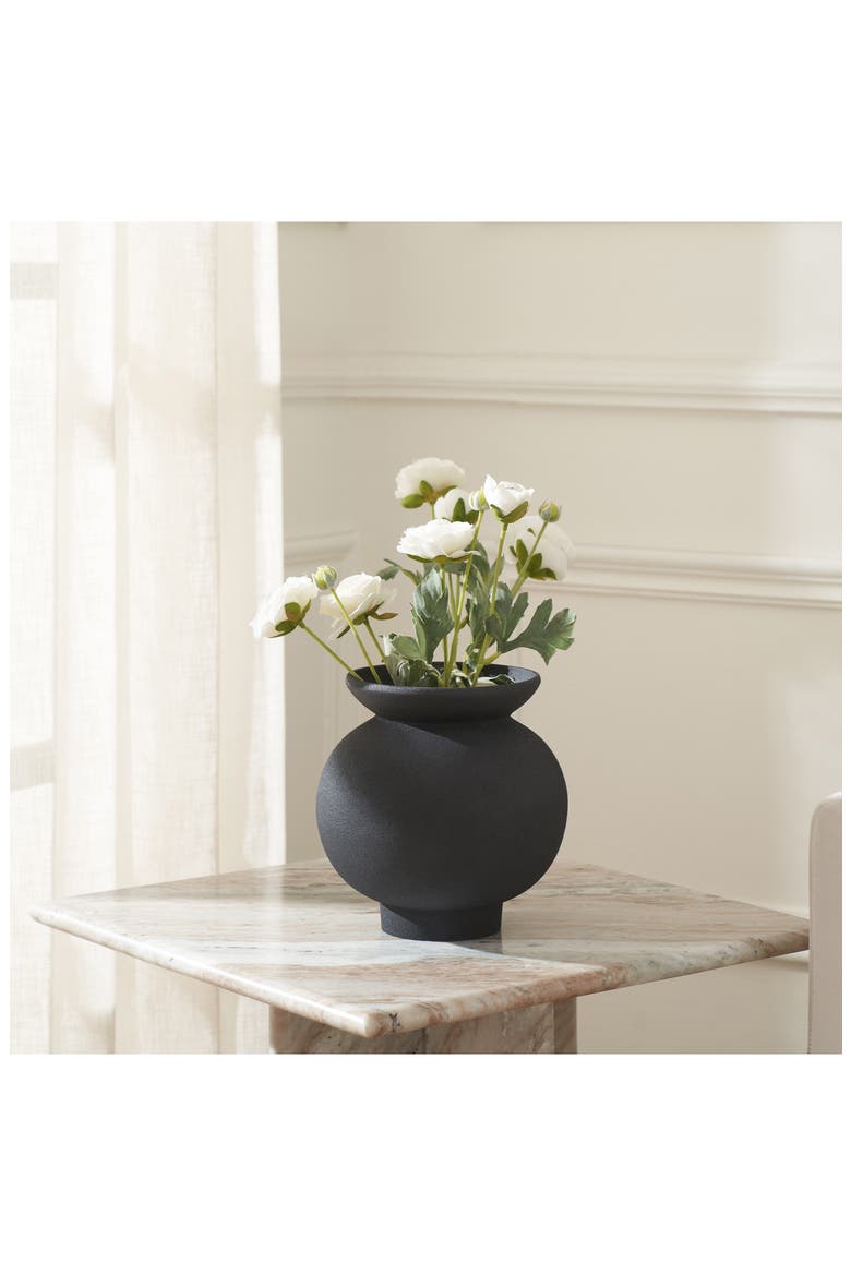 Cast Aluminum Decorative Vase, Alternate, color, BLACK