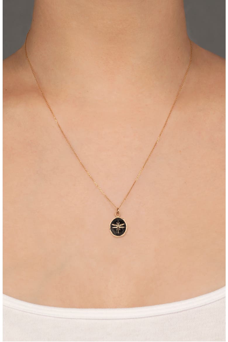 Dragonfly Pendant Necklace, Alternate, color, YELLOW GOLD